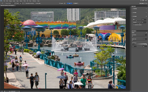 The new Blur tools make it easy to recreate a tilt-shift lens effect or add pleasing bokeh. Screenshot copyright ©2012, Imaging Resource. All rights reserved. Click for a bigger picture!