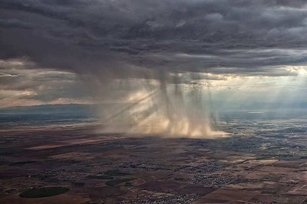Stunning aerial photo purportedly shows torrential rainfall over ...