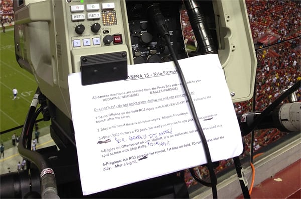 Stay on RG3!: ESPN cameraman’s assignment notes show how to cover ...