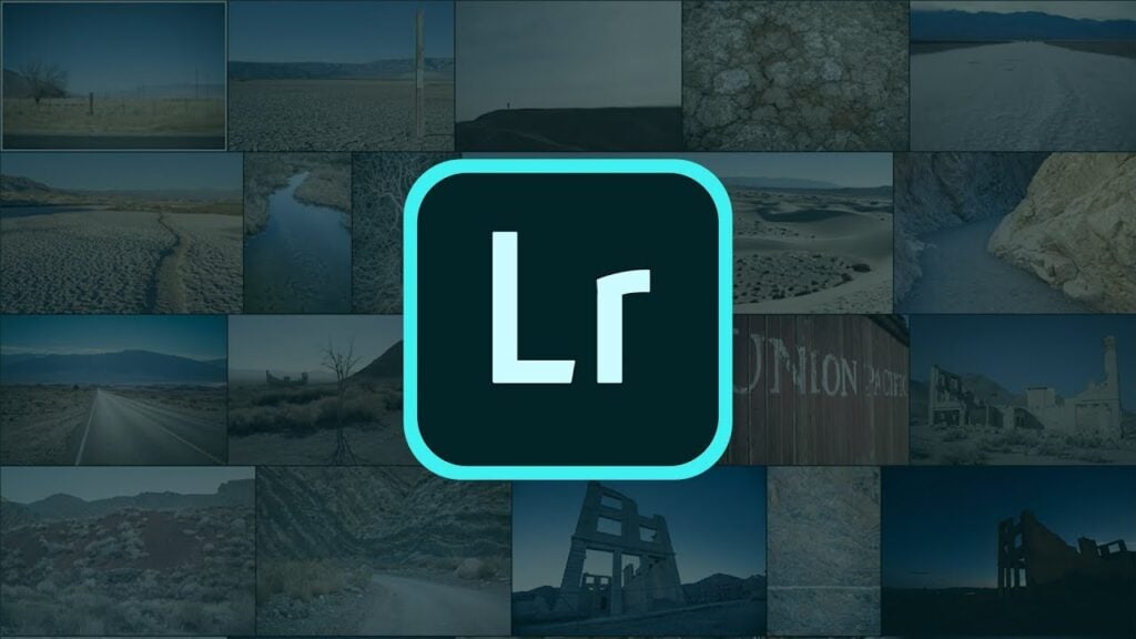 Lightroom logo on black background.