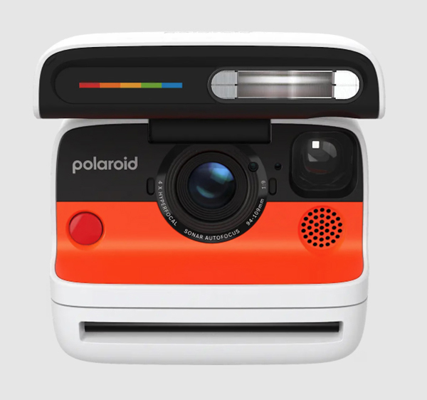 This is an image of the Polaroid Flip instant camera (white version) against a white background.