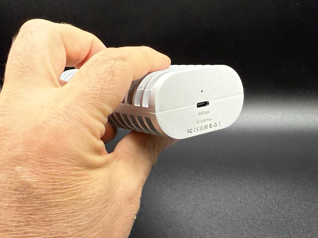 USB-C port on back of TerraMaster D1 SSD Plus Enclosure