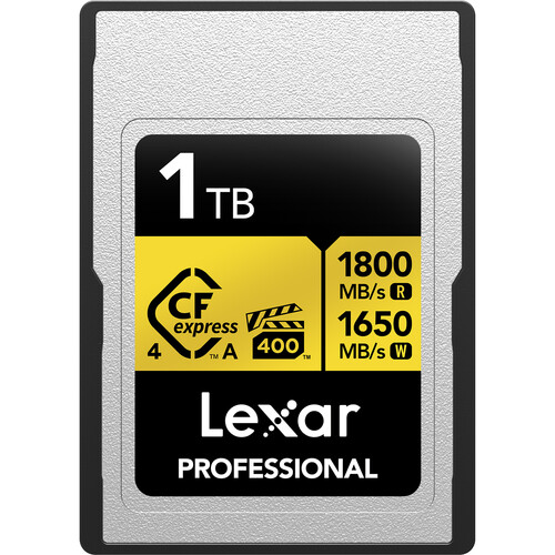 Product image of the Lexar Professional GOLD CFexpress 4.0 Type A