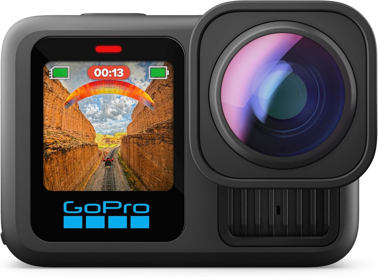 The front view photograph of a black GoPro Hero 13 taken from Amazon.