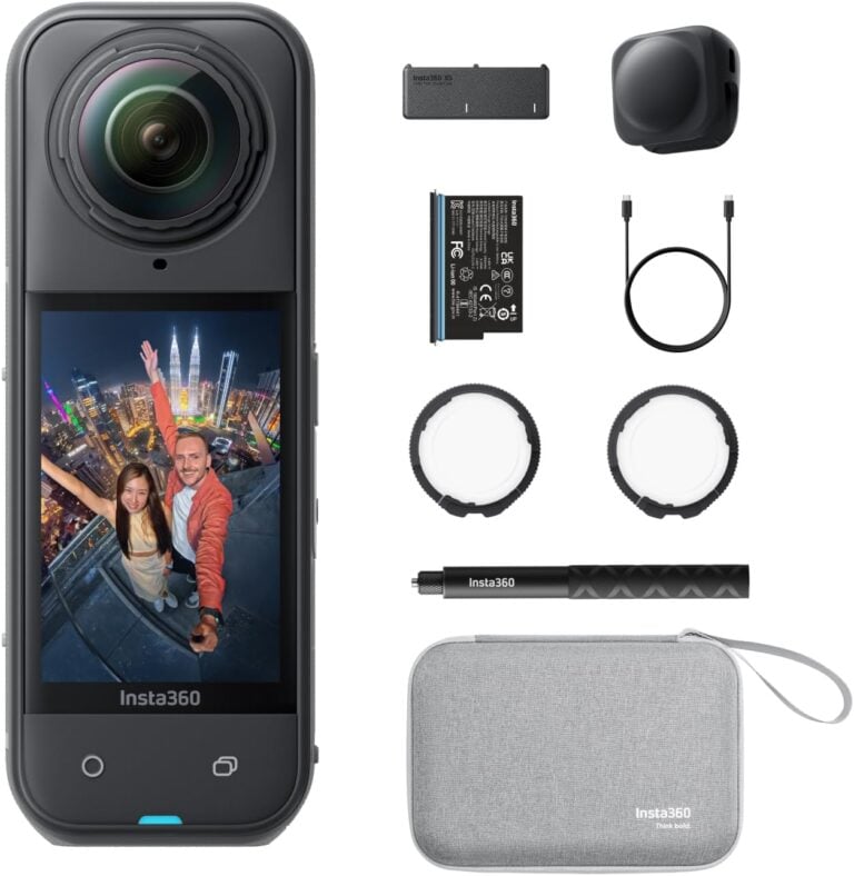 Insta360 X5 Essentials Bundle (Includes a 114cm Invisible Selfie Stick, an X5 Battery, a Utility Fast Charge Case, and a Carry Case)