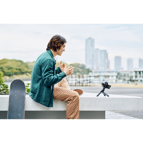 A person recording with a Sony ZV-1 II