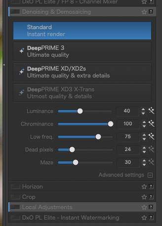 PhotoLab 9 interface showing DeepPrime settings. 