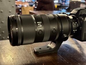 The Nikon 70-200 on a table.