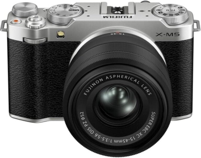 FUJIFILM X-M5 Mirrorless Camera with XC 15-45mm f/3.5-5.6 Lens Silver Bundle