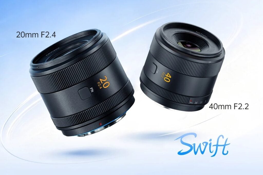 Sirui Swift 20mm F2.4 and Swift 40mm F2.2 product image from Sirui.