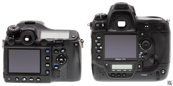 The Pentax 645D seems smaller than the Nikon D3X; that is, until you see it from