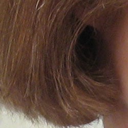 Subtle detail: Hair Noise suppression tends to blur detail in areas of subtle contrast, as in
