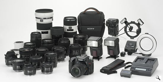 Alpha System: This Sony image shows most of the main elements of the Alpha System that
