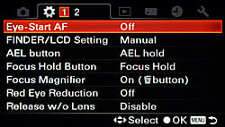 Sony Alpha SLT-A33 Menus image 16