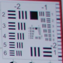 Wide: Low to moderate softness in the corners (upper right).