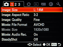 Sony Alpha DSLR-A560 Menus image 11