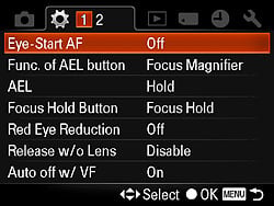 Sony Alpha DSLR-A580 Menus image 14