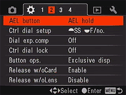 Sony Alpha DSLR-A700 Menus image 20