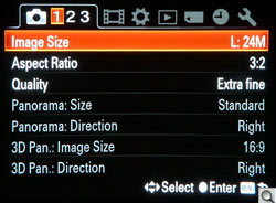 Menus too . All of the A77's menus are available directly in the viewfinder, and are