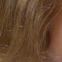 Subtle detail: Hair Noise suppression tends to blur detail in areas of subtle contrast, as in