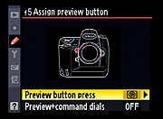 Customizable buttons . The Nikon D3X's Function button can be assigned to any of a wide