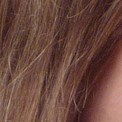 Subtle detail: Hair Noise and noise suppression blurs detail in areas of subtle contrast, as in