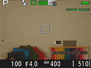 When the Horizon Correction option is active, two white pips appear to mark the limits of
