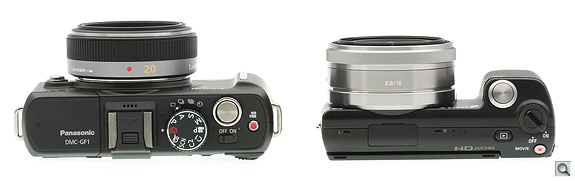 The Sony NEX-5's 16mm lens is about the same height unmounted as is the Sony 16mm.