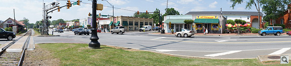 Sweep Panorama . My first sweep test included cars in motion. Note the car without a