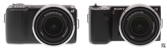 The Sony NEX-C3 has the same spirit as the NEX-3, but it's dimensionally smaller than the