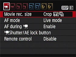 Rebel T2i (EOS 550D) Menus image 20