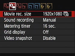 Rebel T3i (EOS 600D) Menus image 19