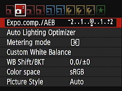 Rebel T3i (EOS 600D) Menus image 22