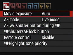 Rebel T3i (EOS 600D) Menus image 18