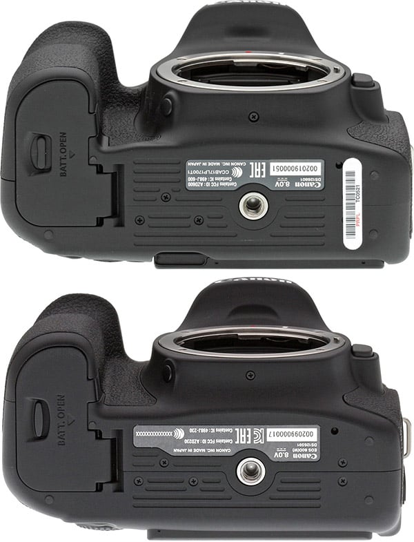The Canon 90D (top) vs. the Canon 80D (bottom)