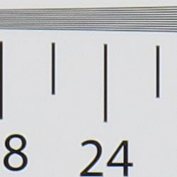 In-camera JPEG: Strong detail to ~2,500 lines vertical