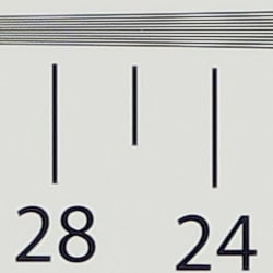 In-camera JPEG: Strong detail to ~2,500 lines vertical