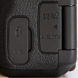 As well as the mic jack and hot shoe we've already mentioned, other connectivity options include