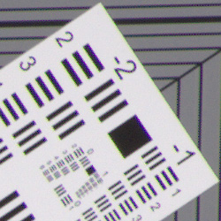 55mm @ f/8: Upper right: Uncorrected Raw
