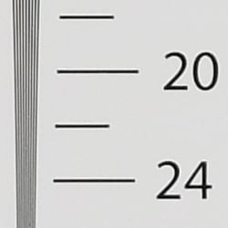 In-camera JPEG: Strong detail to ~2,200 lines horizontal