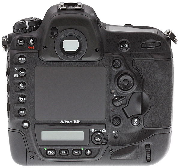 Nikon D4S Review -- Rear view