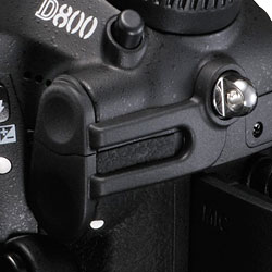 Although the flash sync and remote terminals themselves haven't moved, Nikon restyled their rubber covers.