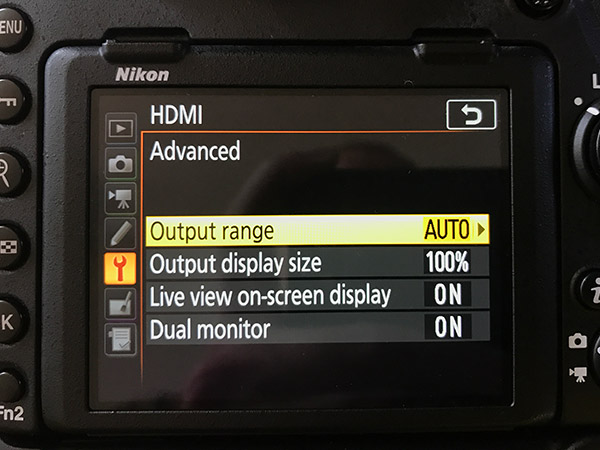 The D850 offers many HDMI output options, including clean HDMI output.