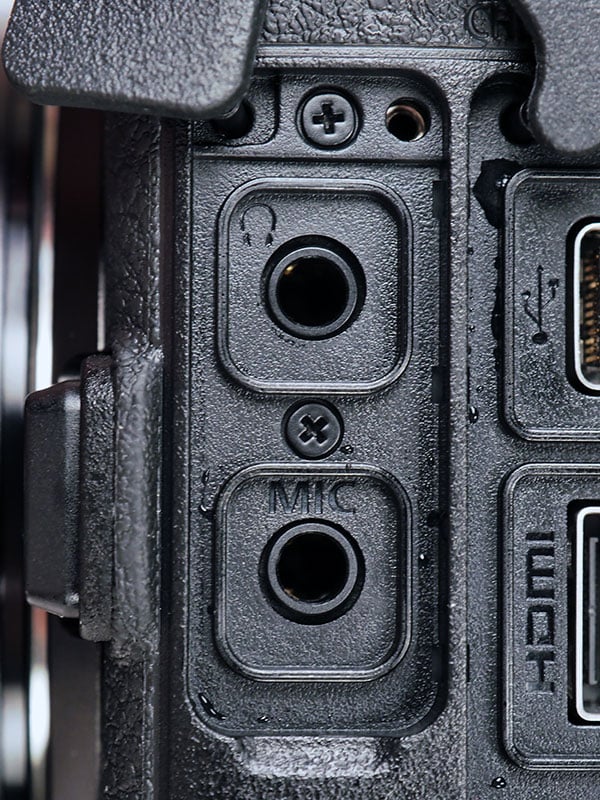 Nikon Z6 Review -- close-up of port covers.