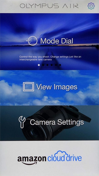Olympus Air A01 -- Main screen