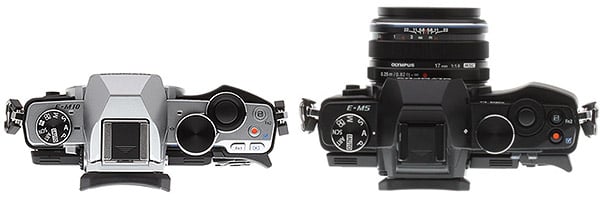 Olympus E-M10 Review - E-M10 vs E-M5 top view