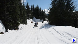 Shooting video while driving a snowmobile isn't easy, but the E-M5 made it look a little