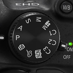 Panasonic GH3 review -- Mode dial