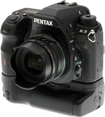 Pentax K-3 Review -- Front quarter view