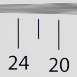 Strong detail to ~2,100 lines vertical Camera JPEG